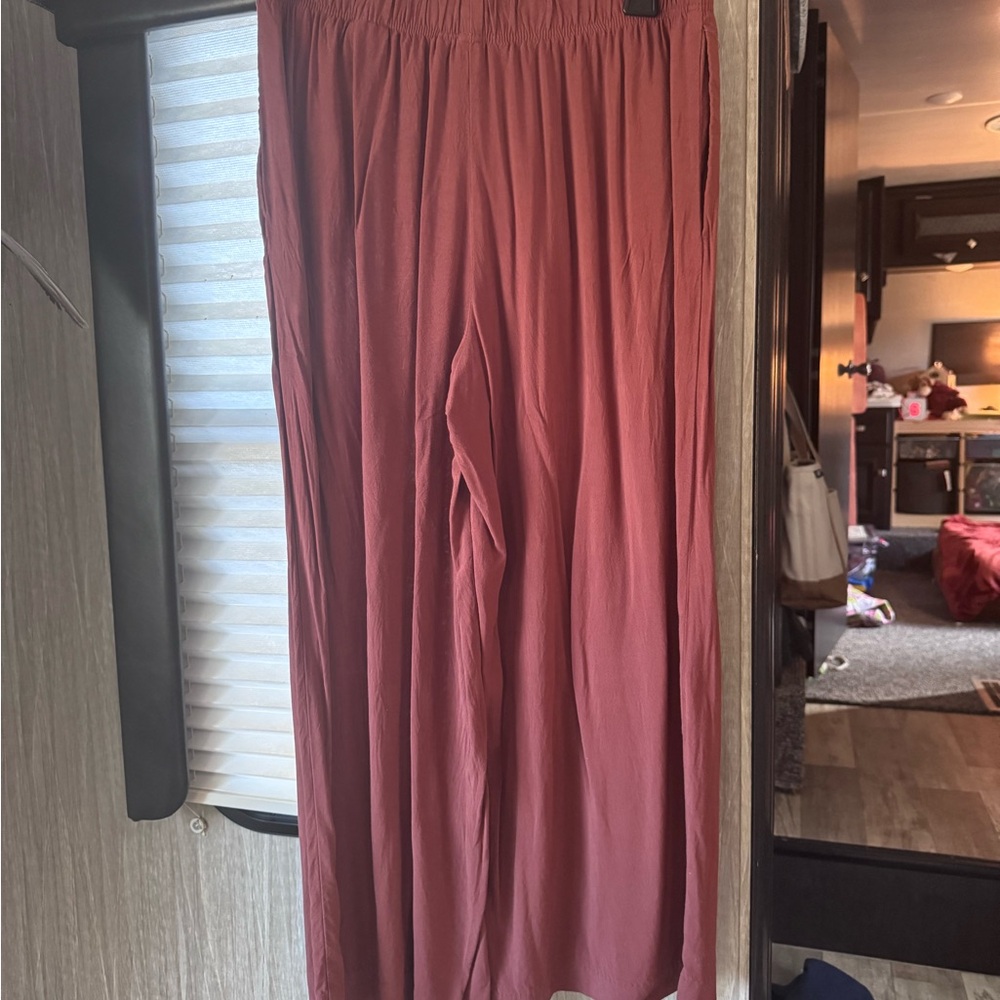 H&M Terracotta Wide-Leg Trousers